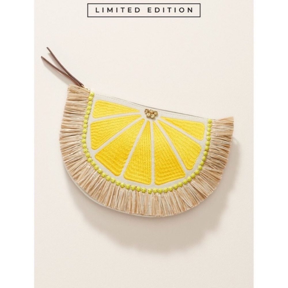 Stella & Dot | Summer Fresh! 🍋LTD EDITION Raffia🍋Lemon Clutch - Picture 2 of 11